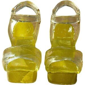 Rainbow High Shadow High Doll Shoes Yellow Platform Clear Strappy Heels